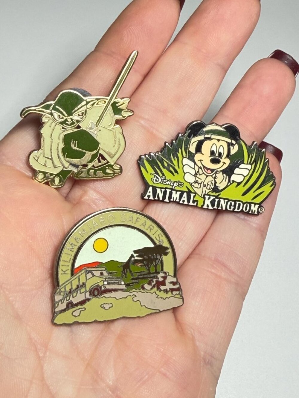 Vintage Disney Pins Set of 3 Animal Kingdom Star Wars Yoda - Picture 1 of 10